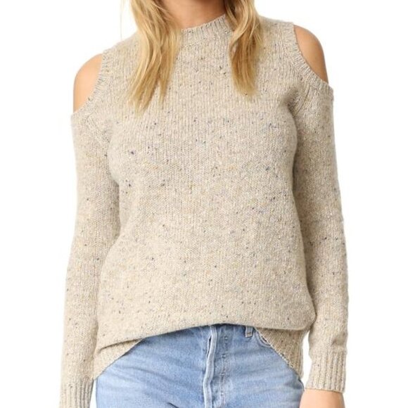 REBECCA MINKOFF PAGE COLD SHOULDER WOOL SWEATER SIZE L - Picture 1 of 9